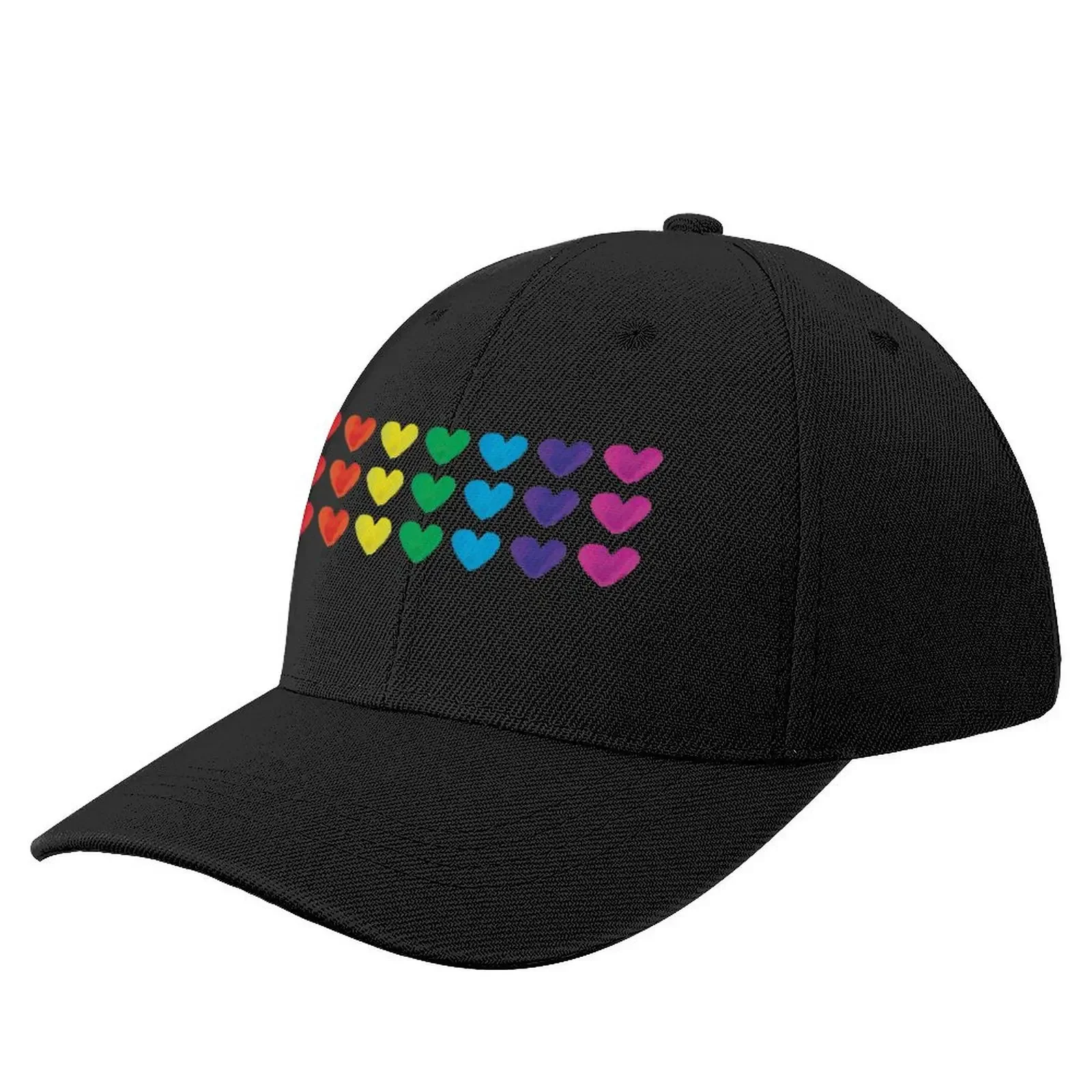 Rainbow Hearts Horizontal Stripes Baseball Cap Brand Man cap Anime Hat Caps For Men Women's