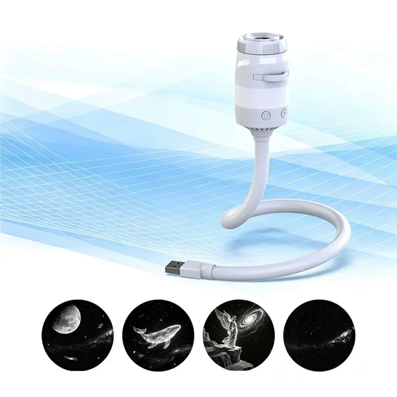 B23B Star Projection Lamp 2 In 1 USB Powered Star Projector Night Light Portable Mini LED Wall Lamp For Room Decoration