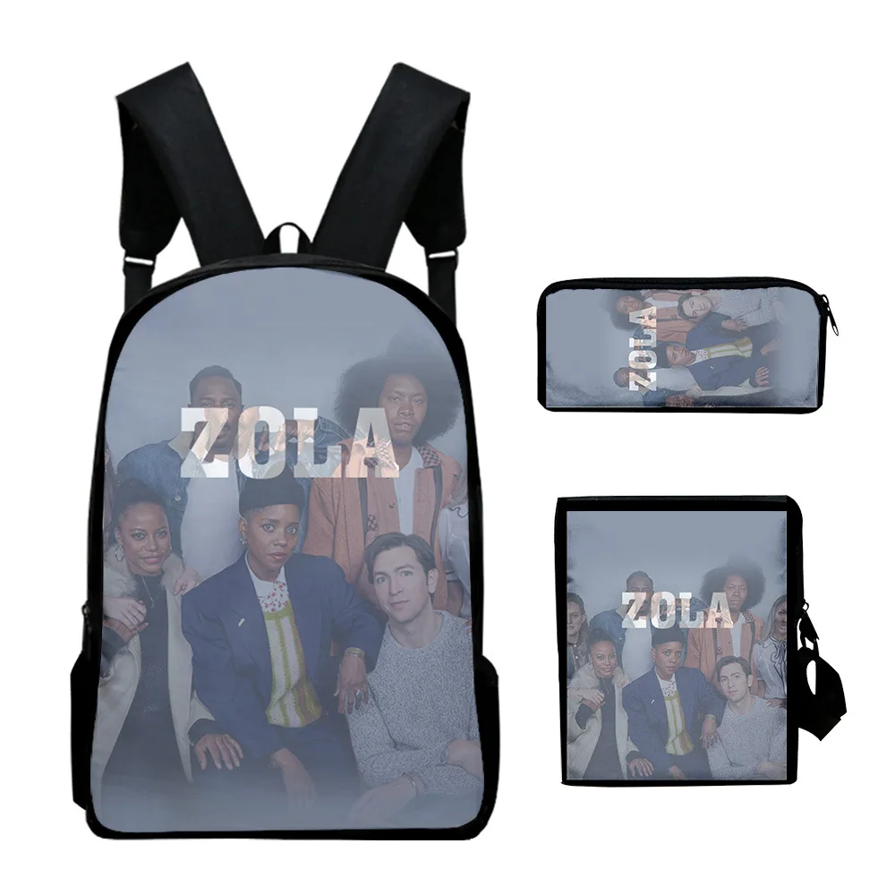 

Hip Hop Novelty Peculiar ZOLA 3D Print 3pcs/Set pupil School Bags Laptop Daypack Backpack Inclined shoulder bag Pencil Case