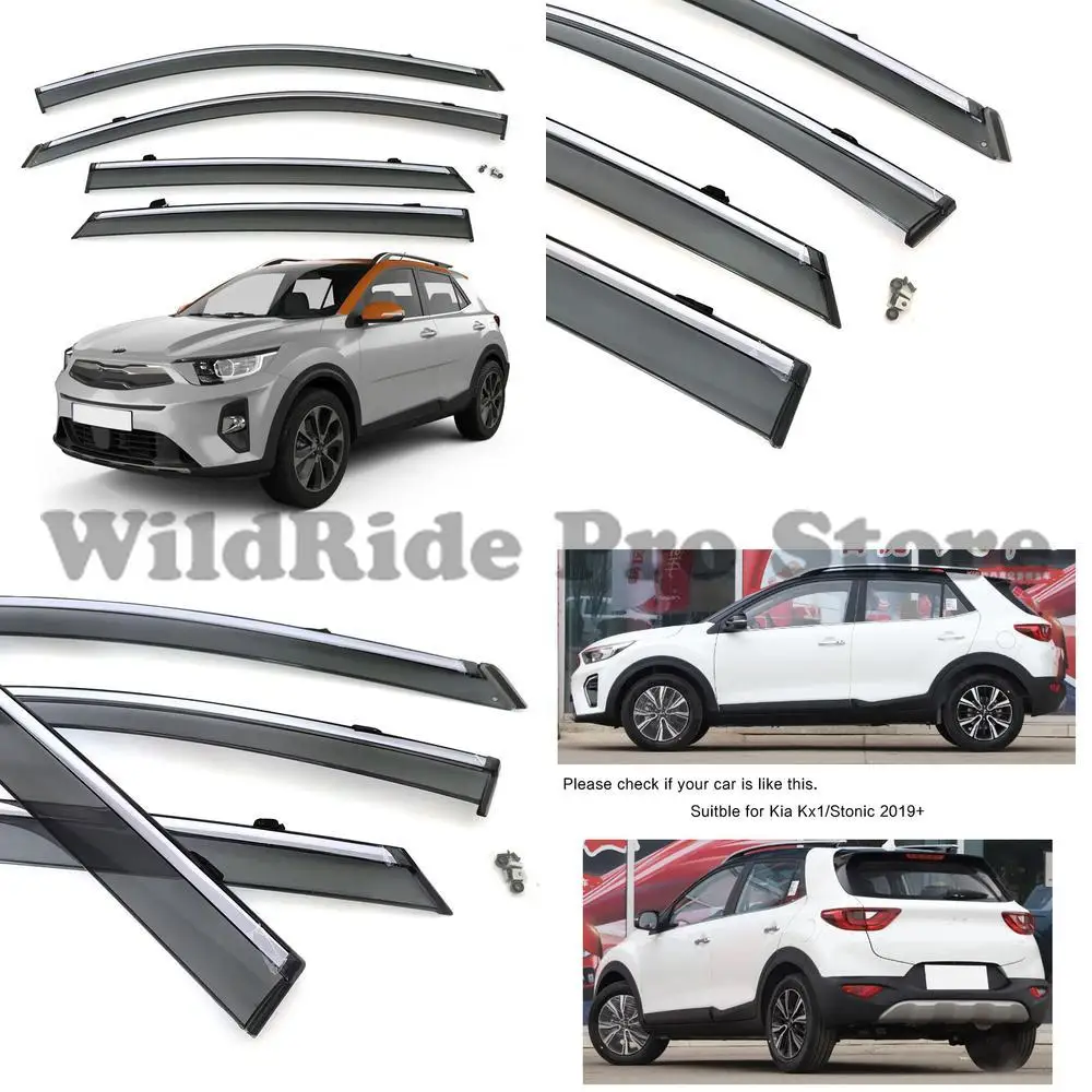 

1 комплект формованного утолщенного козырька от дождя на клипсе для Kia Stonic Kx1 2019-2021 гг.