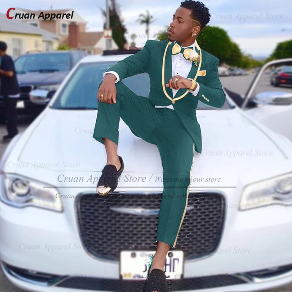 Blazer et pantalon élégants pour hommes, smokings à un bouton, tenues de garçon d\'honneur de mariage, ensembles de fête formels, sur mesure, mode