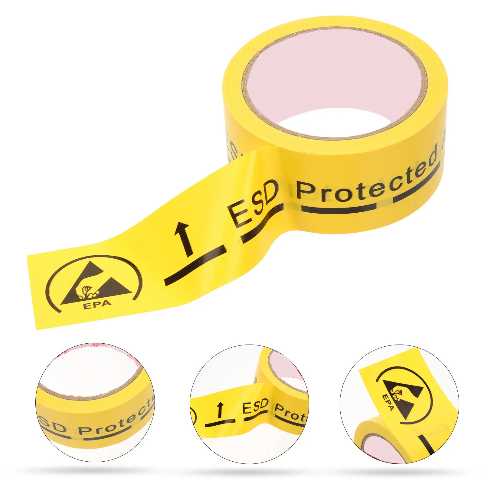 

Static Warning Tape Roll Self Adhesive Anti Static Caution Sticker High Visibility Yellow Black for Sensitive Electronics Esd