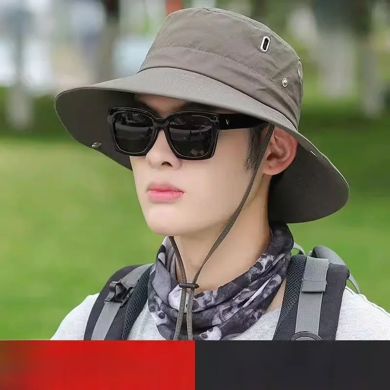 chapeu-de-pesca-masculino-para-verao-protecao-solar-bone-para-escalada-ao-ar-livre-ajustavel-estilo-casual-protecao-uv
