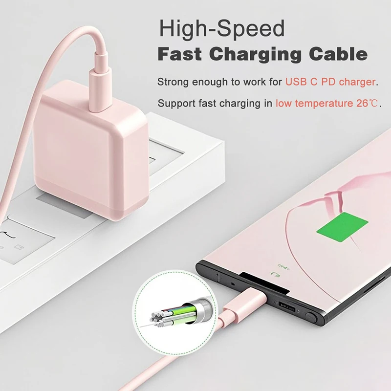 كابل USB C إلى النوع C متعدد الألوان PD كابل بيانات شحن سريع لهاتف iphone15 15Pro Huawei Samsung Xiaomi Type C خط بيانات 1M 2M 3M
