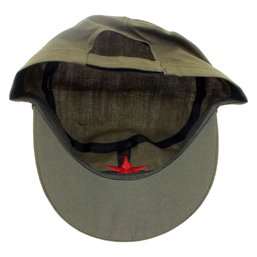 

Chinese Retro Red Star Unisex Cotton Vintage Patrol Army Cap Green Flat Hats