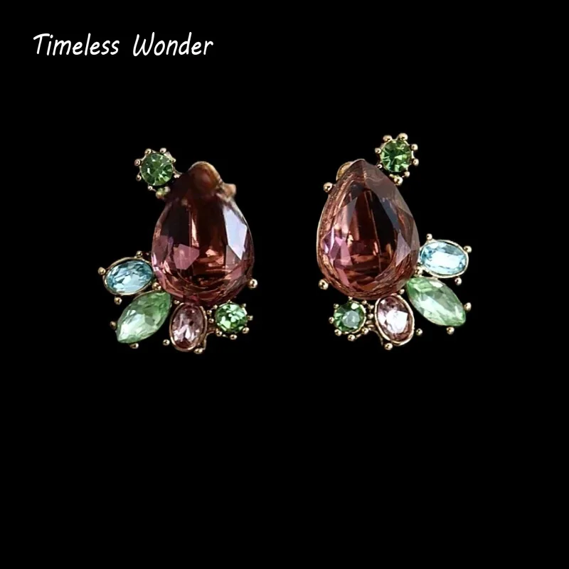 الخالدة عجب يتوهم كريستال جيو الأزهار تمهيد قلادة أقراط مشبكية النساء مصمم طقم مجوهرات الحلو أعلى نادر أنيق 4612