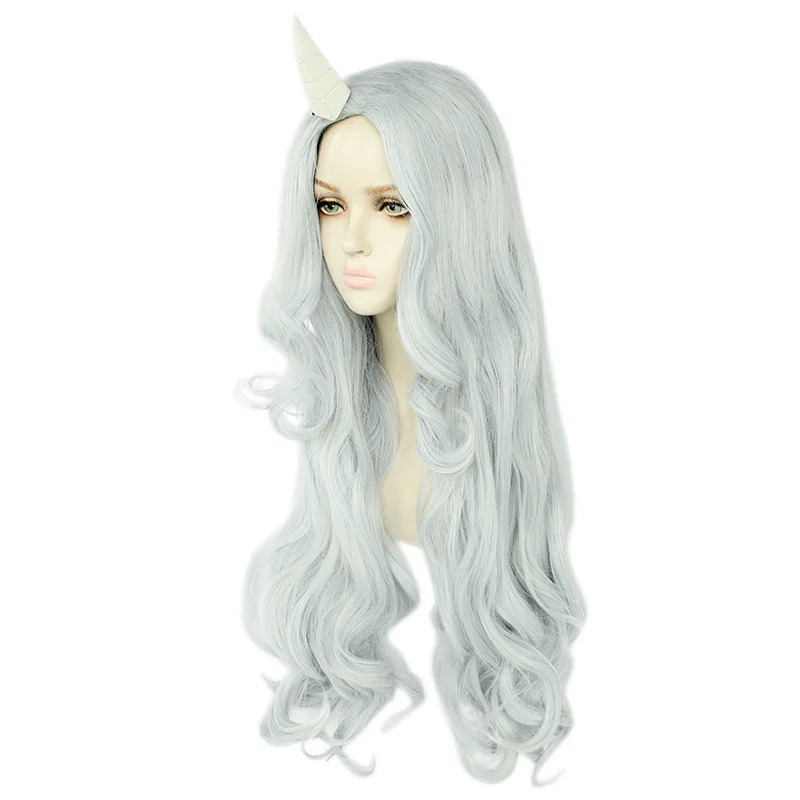 My Hero Academia Bad reason Cosplay Wig Long Grey Blue Straight Hair Women Party Wigs