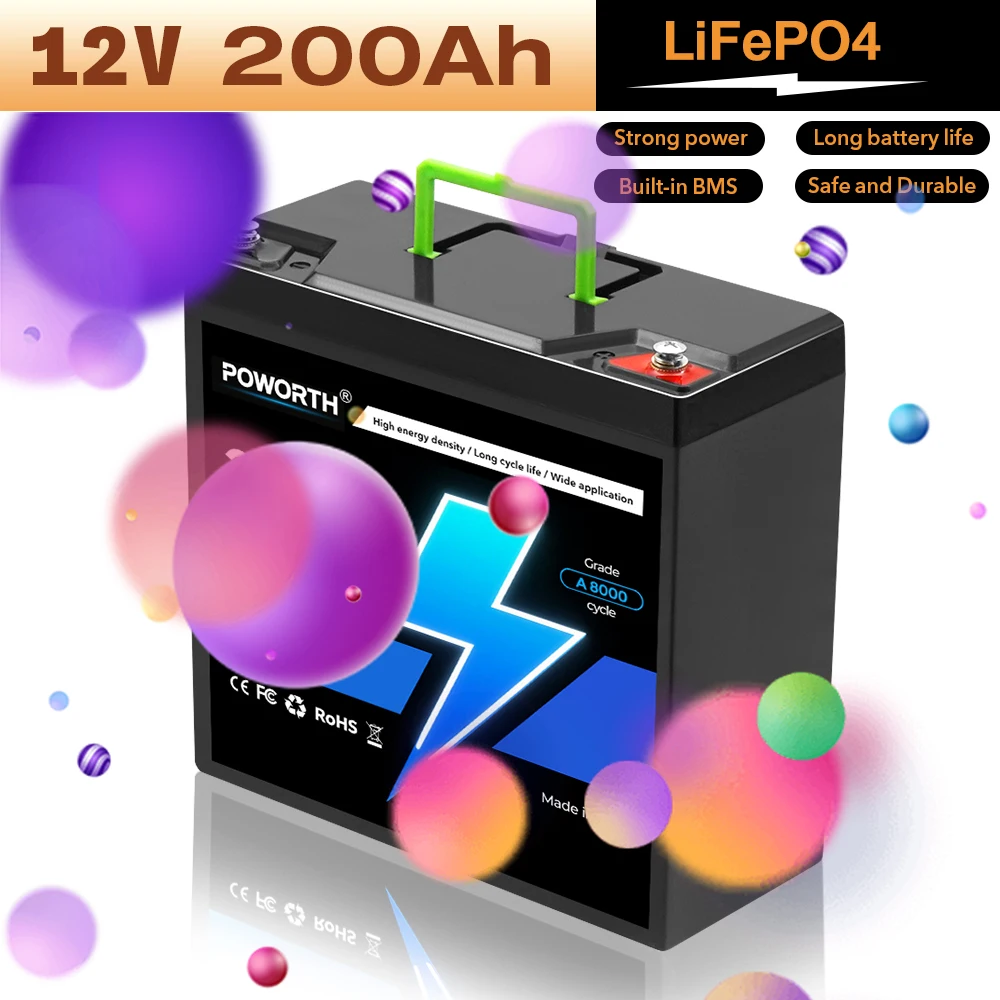 

Аккумулятор LiFePO4 12В 220Ач, с интегрированной BMS 220А, 8000+ циклов, идеально подходит для автодомов/кемперов, солнечных систем, морского применения, внедорожников/фургонов, бездорожья.