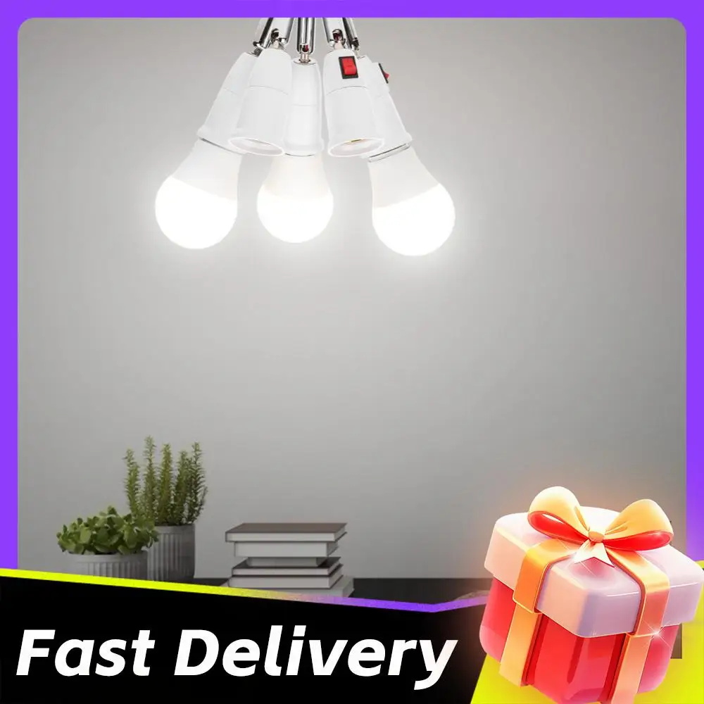 

2/5-heads Practical E27 Lamp Holder Rotatable Adjustable Household LED Light Bulbs Socket White Bases Adapter Converter