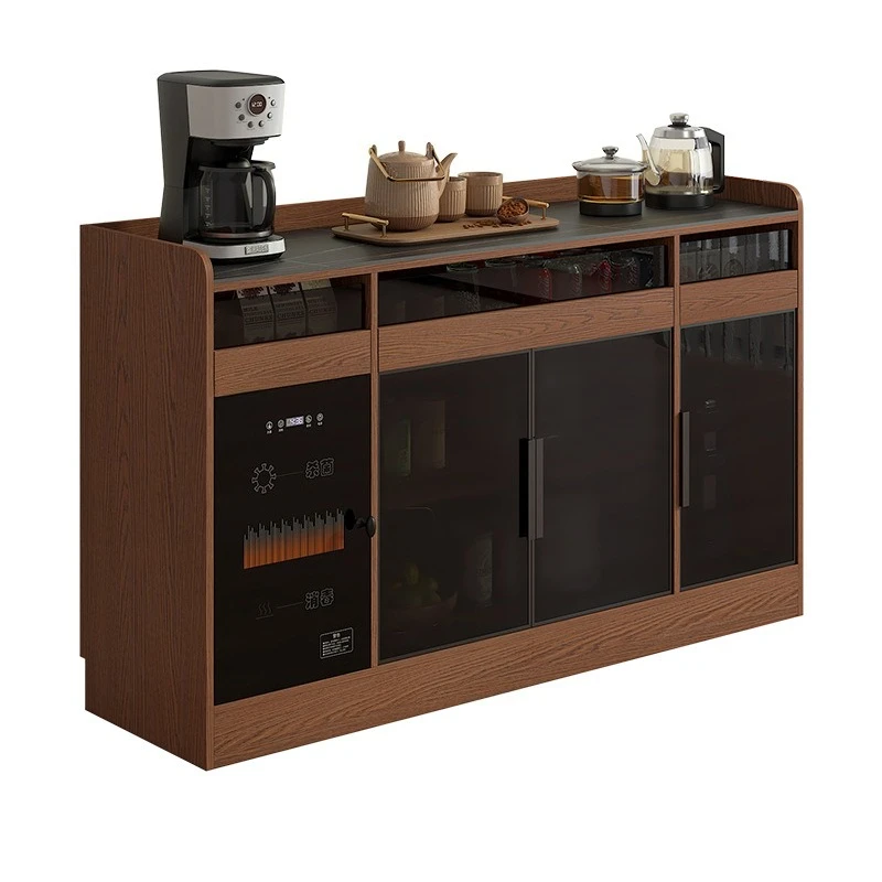 

Light luxury medieval rock slab dining side cabinet tea bar machine integrated living room boutique multi-layer