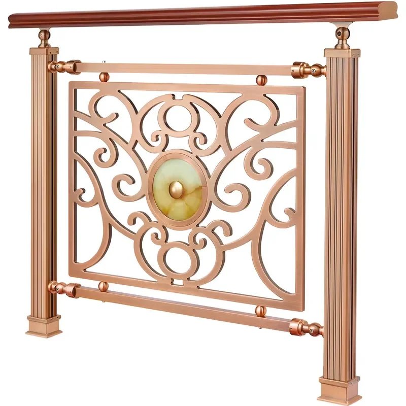 Staircase Railing Heavy Aluminum & Brass Railing System Guardrail Balustrade Weather Resistant Modern