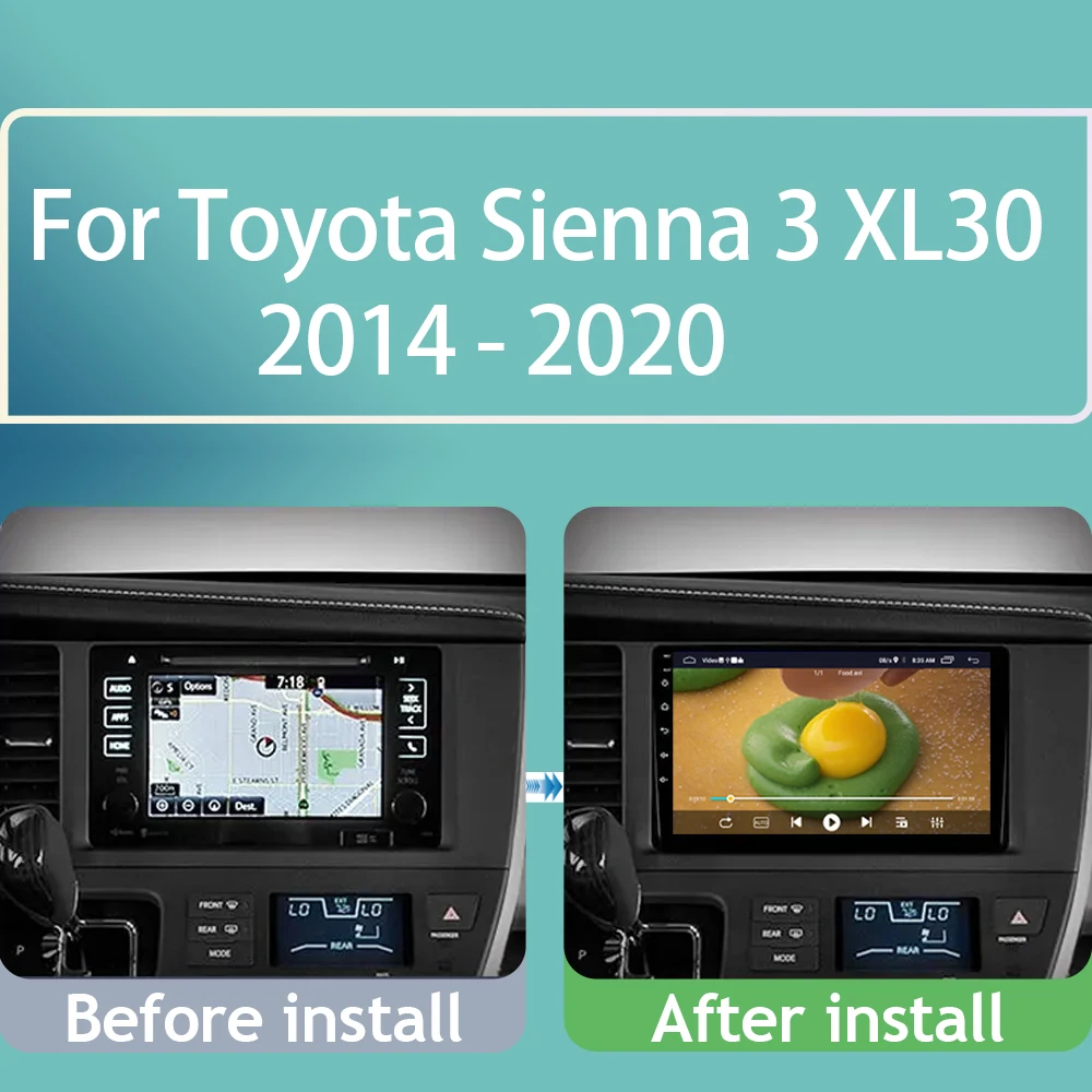 Android Auto For Toyota Sienna 3 XL30 2014 - 2020 DSP Car Radio Multimedia Video Built Stereo GPS Player Navigation No 2din DVD