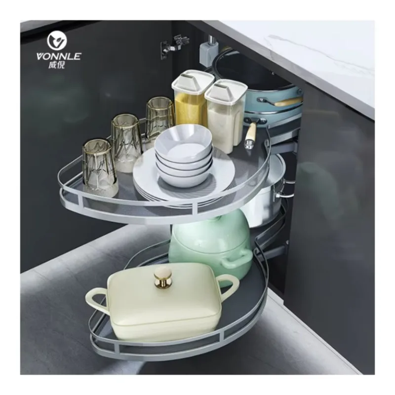 Kitchen Storage Accessories Magic Corner Basket Chrome Magic Corner Kitchen Revolving Basket Swing Trays