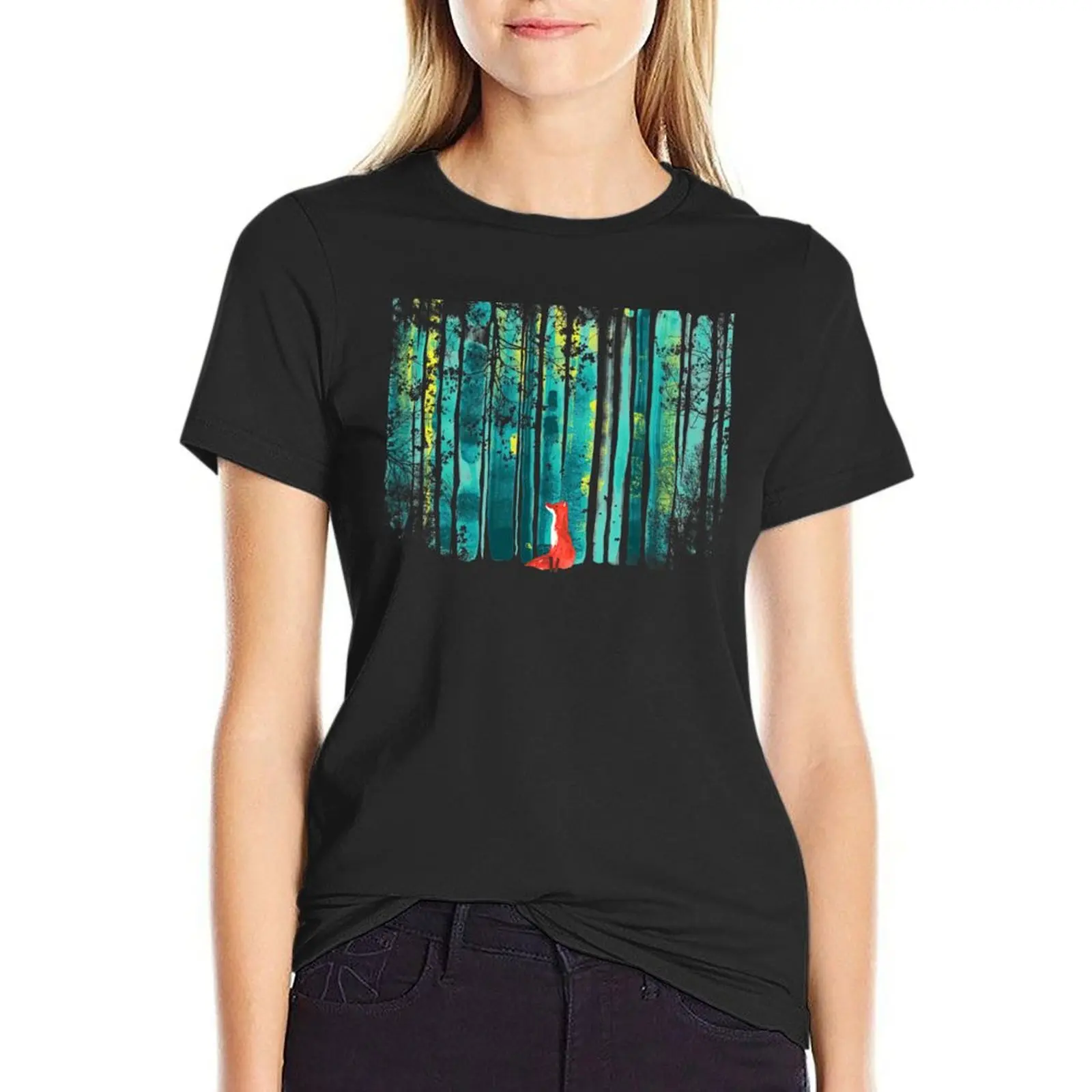 Forest Whisper Anime Graphics T-Shirt pour femme, T-shirt vintage