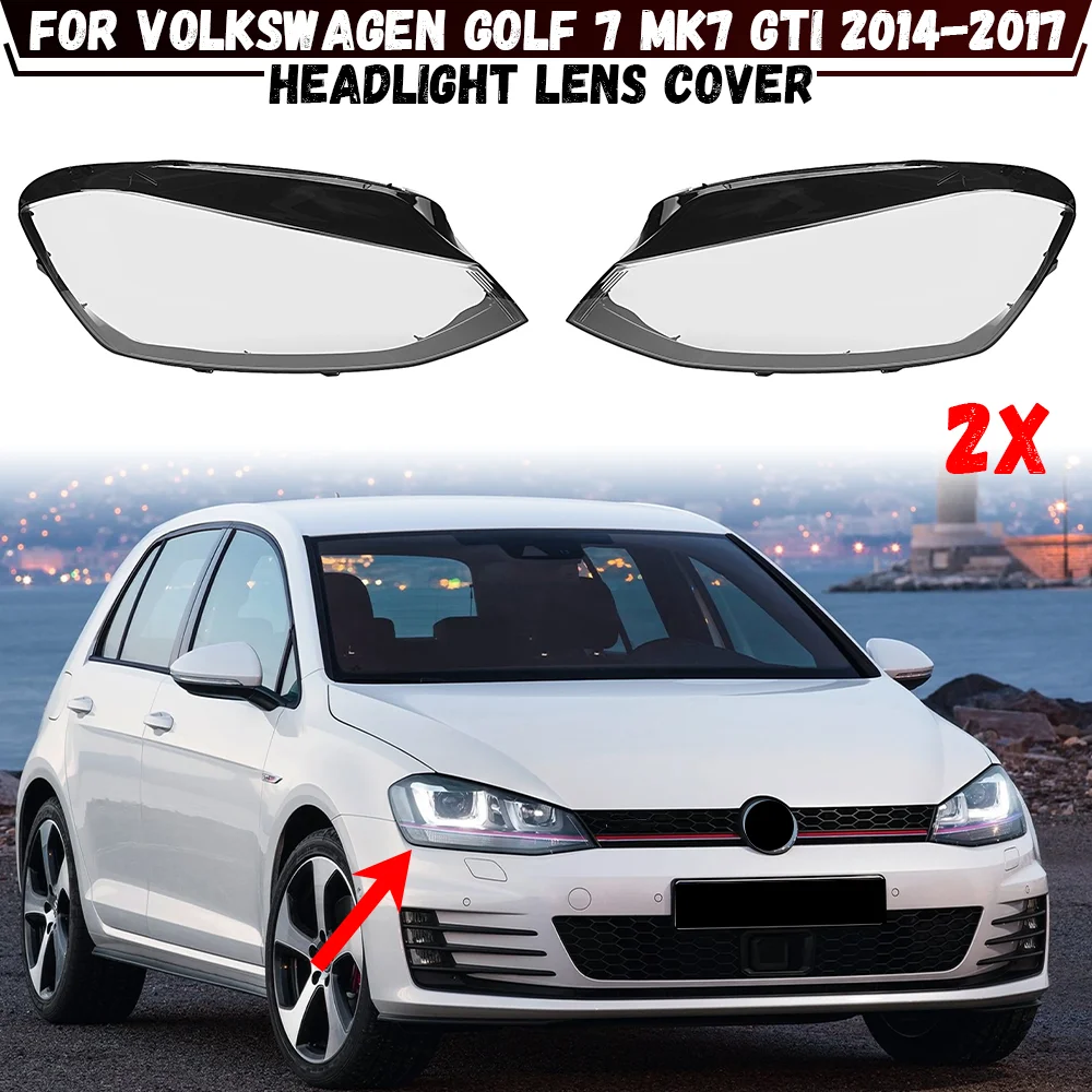 Стеклянная крышка передней фары для Volkswagen VW Golf 7 MK7 GTI 2014-2017, сменная линза фары, замена плафона фары