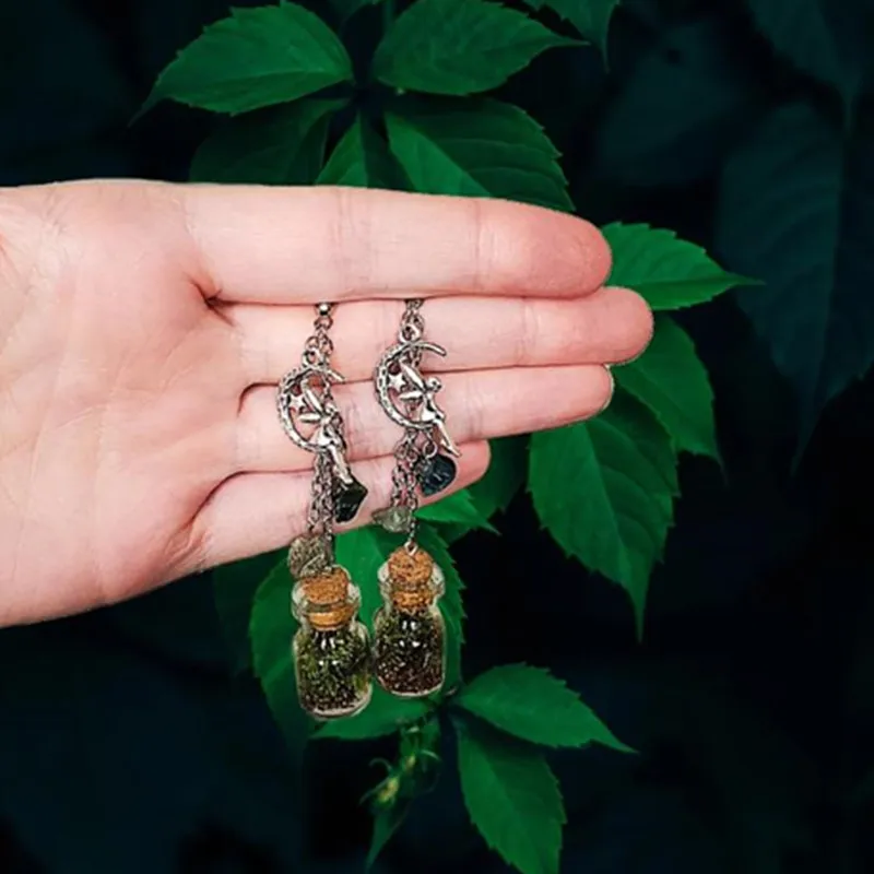 Moss Jar Fairy Earrings | Cottage core jewelry