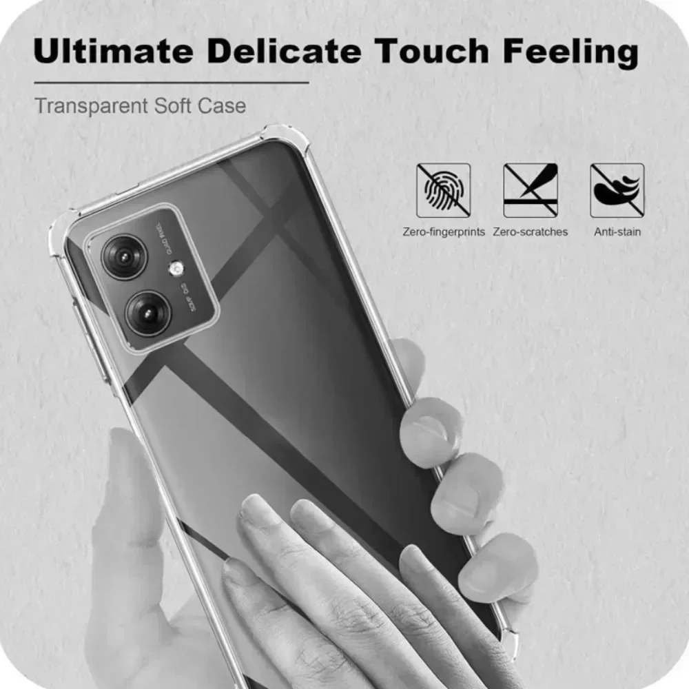 Shockproof Silicone Soft Case For Motorola Moto G14 G34 G54 G54(Brazil) G84 5G G04 G24 Power G10 G20 G30 Clear Thick Back Cove