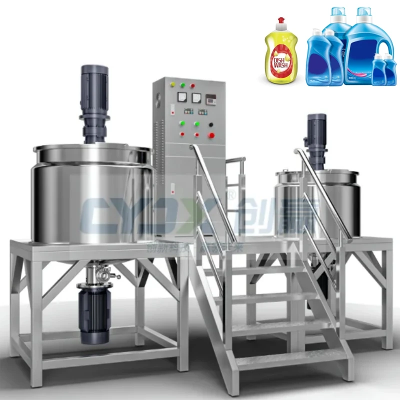 Electric Steam Heating Cooling Jacket Tank Industrial Mixing Tank Sauce Stirring Tank Homogenizer Mixer Emulsifier for Butter
