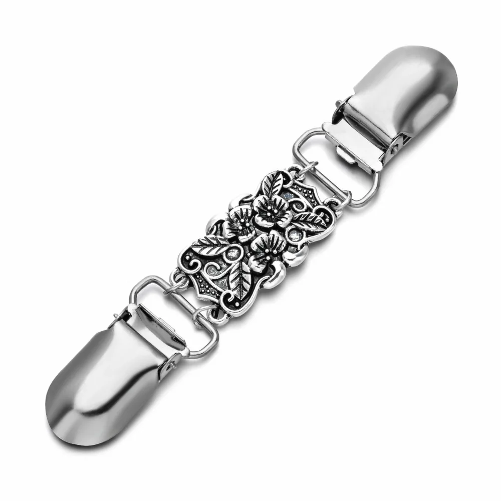 Elegant Metal Duckbill Clip Brooch Vintage Shawl Pin Women Scarf Cardigan Sweater Fastener Decorative Clothing Jewelry Accessory