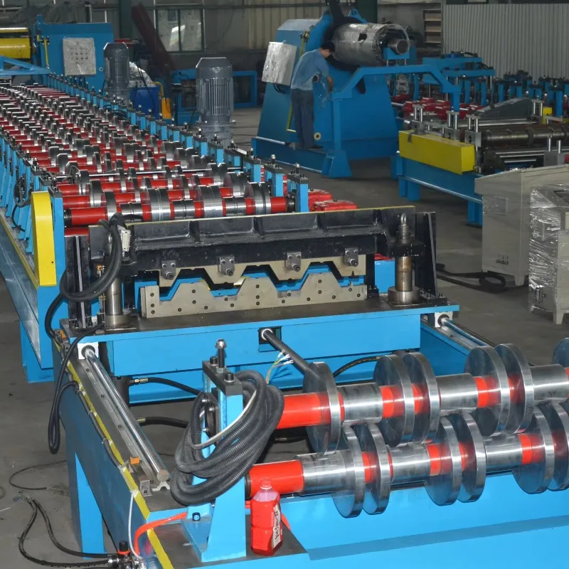 Roll Forming Machine Automatic Tile Forming Machine for Metal Deck Floor Roll Forming with Engine Pump Bearing for Sale