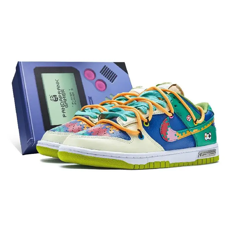 

[На заказ Женский Mario S-BOX] Обувь для скейтборда Nike Dunk GS Белый Зеленый