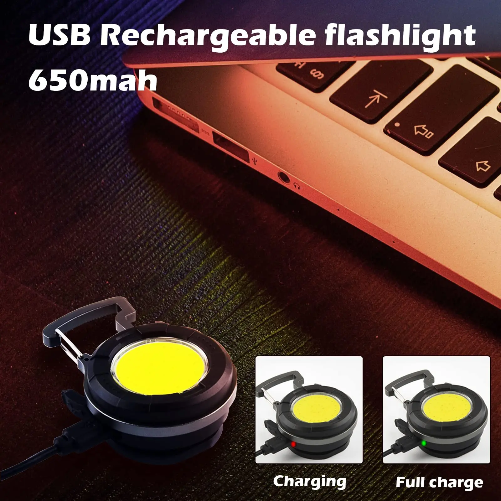 Portable COB Keychain Flashlight LED Mini Work Lights Floodlight Type C Rechargeable Bottle Opener Outdoor Camping Light