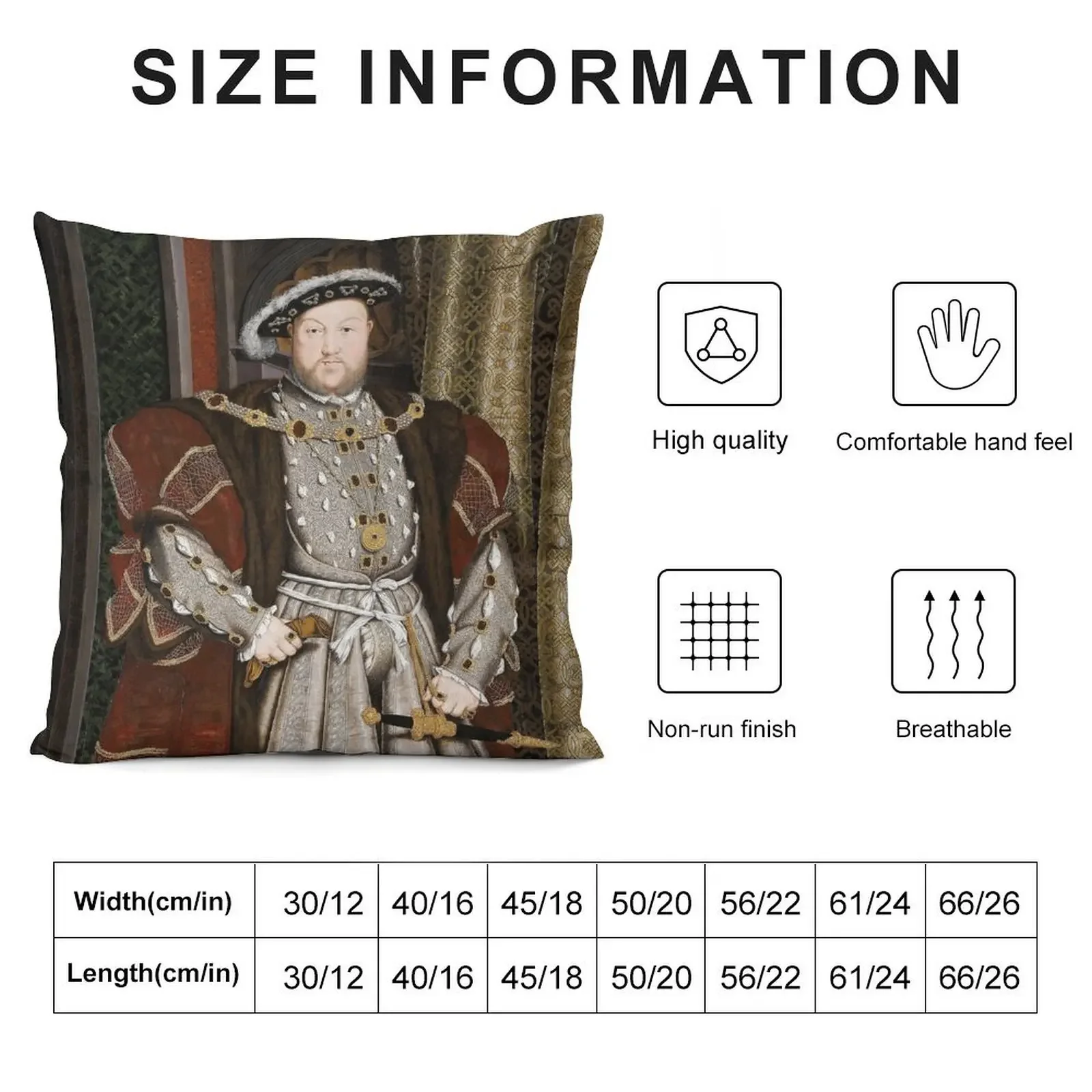 Henry VIII, King of England Throw Pillow Luxury Pillow Cover New year pillow