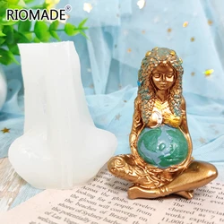 Mother Earth Silicone Mold 3D Gaia Goddess Model DIY Handmade Candle Wax Gypsum Epoxy Resin Aromatherapy Clays Making Mould