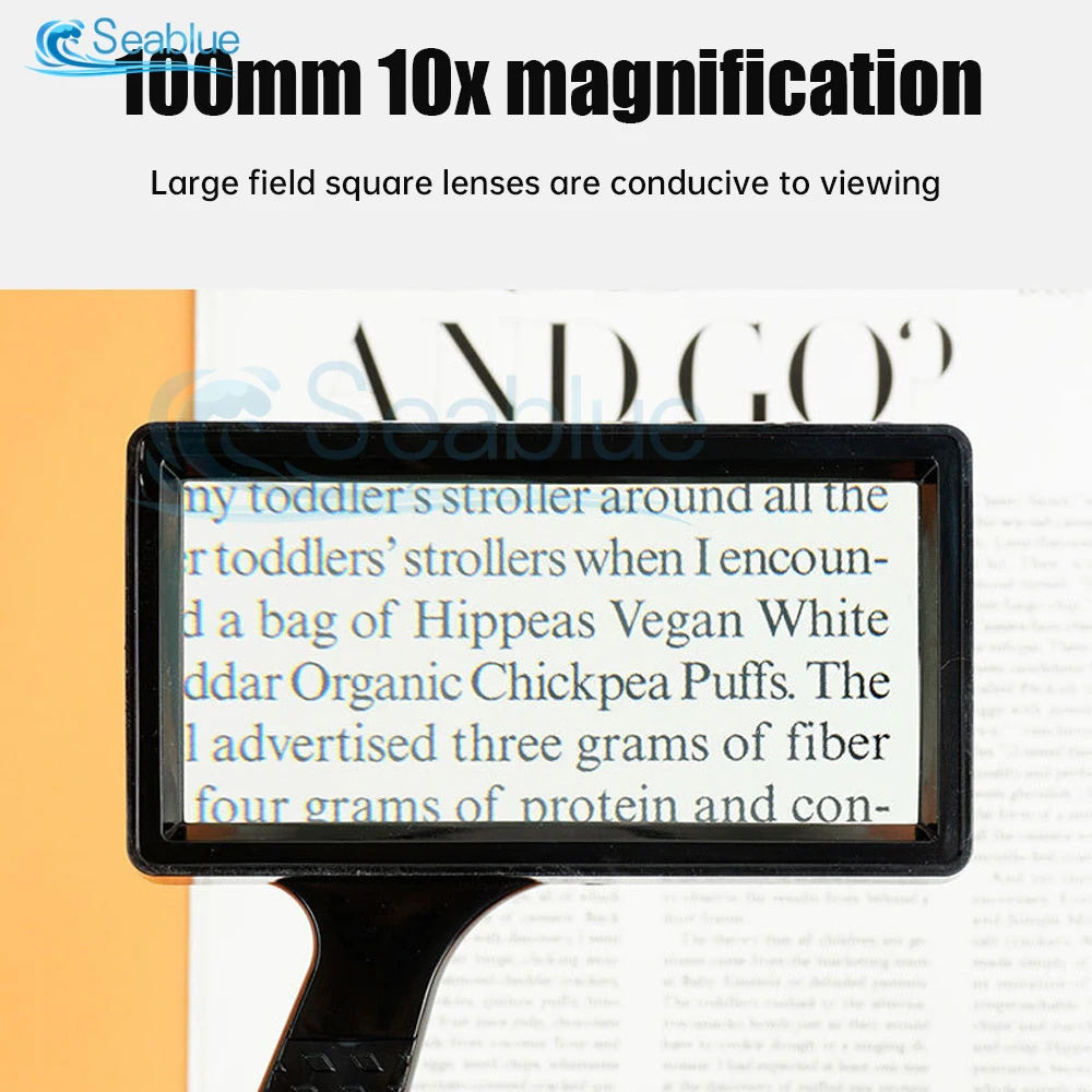 10X Magnifying glass light High Clarity Large Sheet Magnifier Magnifying Glass Book Page Magnification Ultra-thin Magnifier