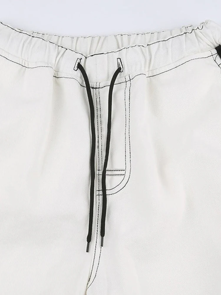 plus Size Women\'s Striped Wide Leg Sweatpants Lace-Up Elastic Waist Casual Loose Fit Work Trousers 2025 Fashion Trend