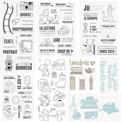 French Background  Clear  Stamp Cutting Die seal for DIY Scrapbooking / Album Decorative Clear Stamp  A8101