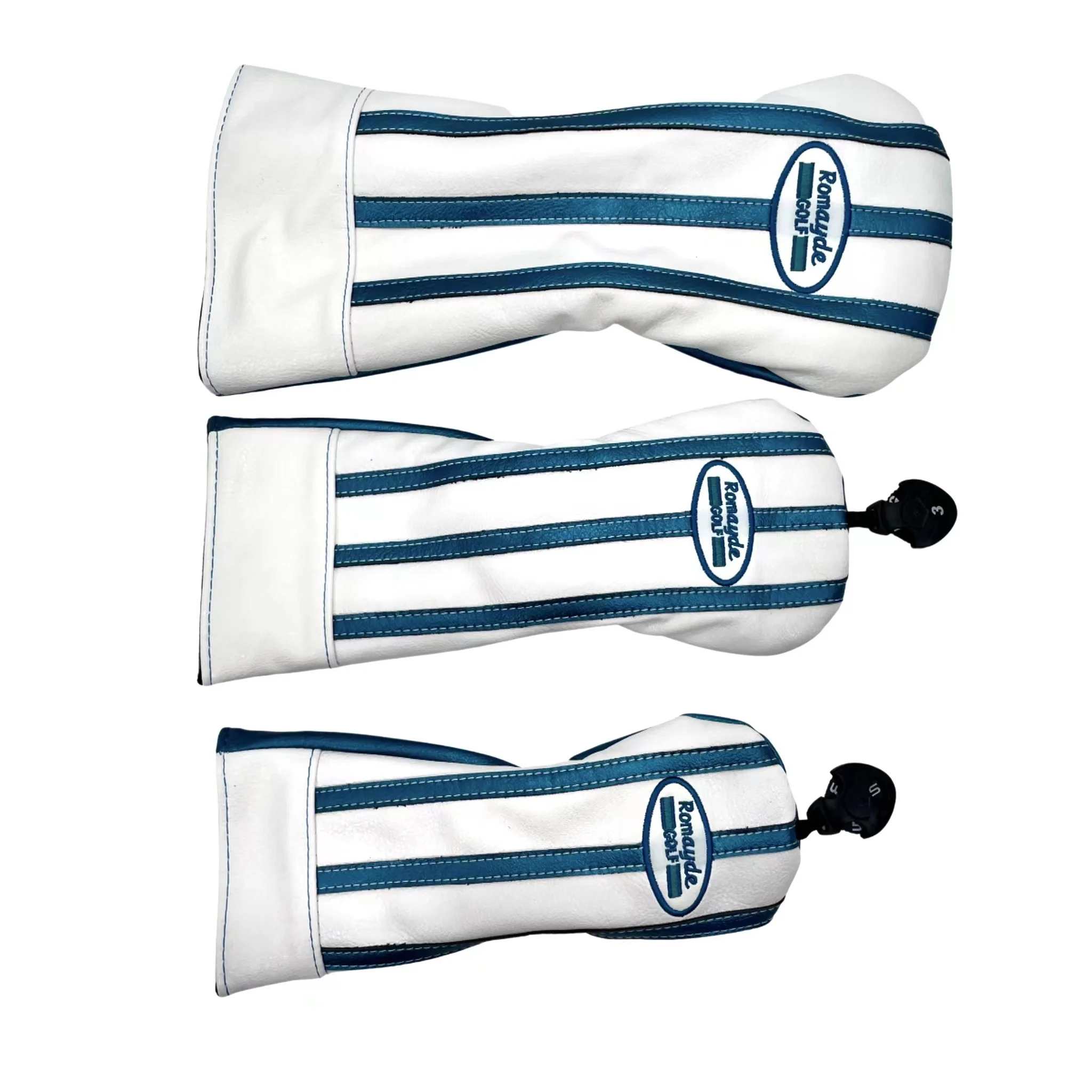 Golf stripe pattern Wood Head cover Driver Head Covers Fairway Wood Head Covers Hybrid Head Covers Pu Leather