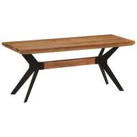 VidaXL dining room bench 110x40x46 cm solid wood Acacia and steel