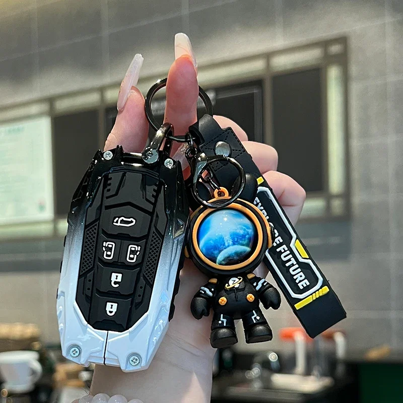 

6 Button for TOYOTA Sienna Alphard Key Cover Vellfire Senna Protective Shell Remote Key Case Buckle Holder Keychain Accessories
