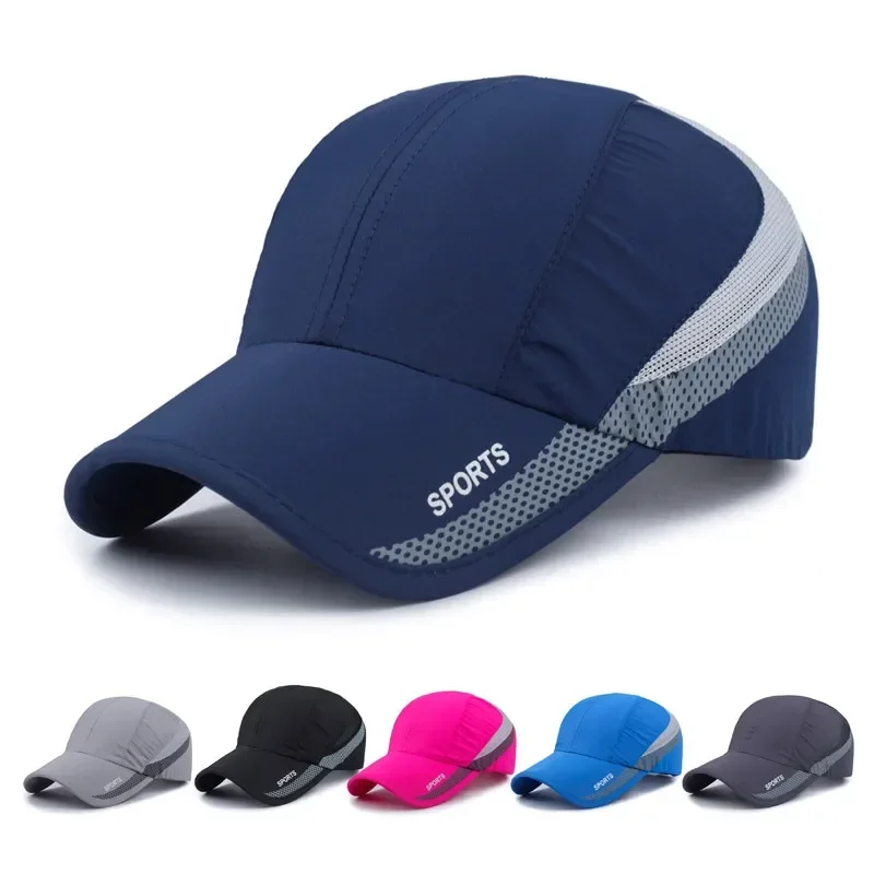 

Summer Brand for Men Sports Running Sweat Baseball Cap Male Canada Golf Quick Dry Women Kpop Solid Snapback Bone Mesh Hat