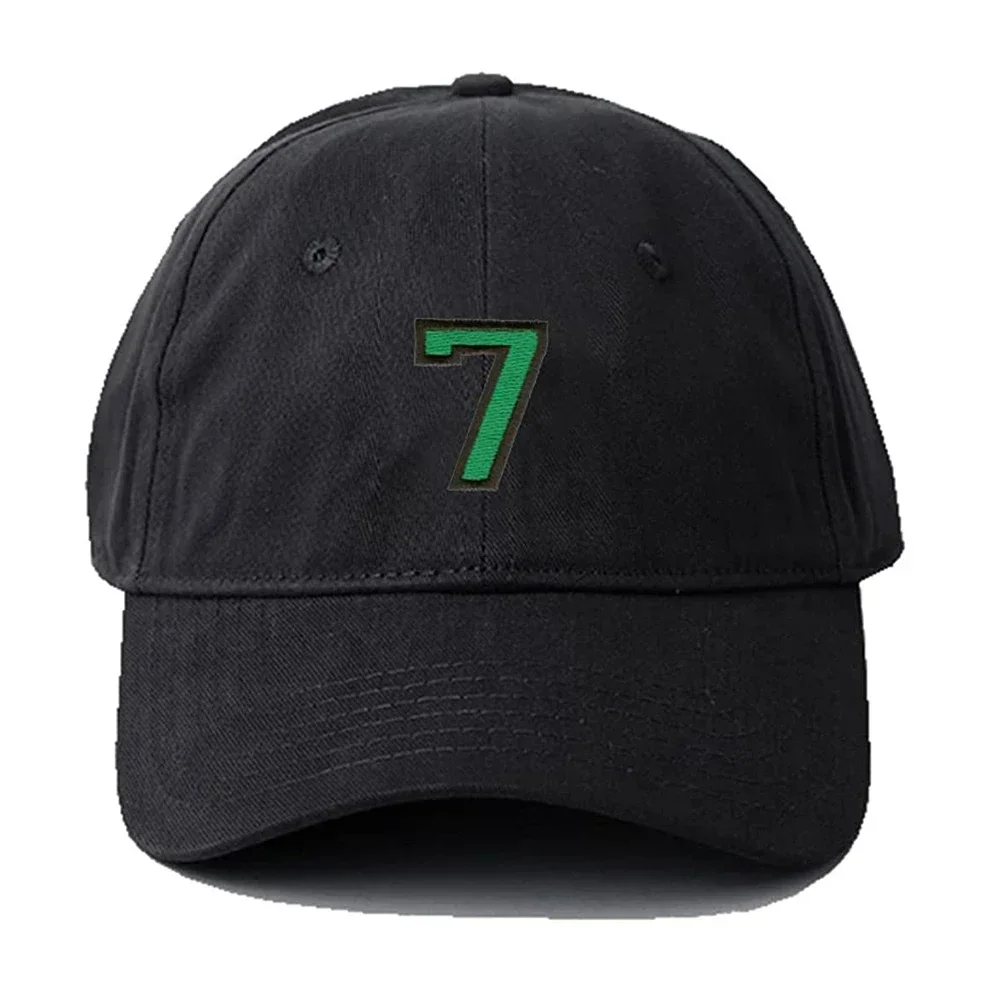

Мужская бейсболка с вышивкой номер 7, черные повседневные бейсболки с вышивкой