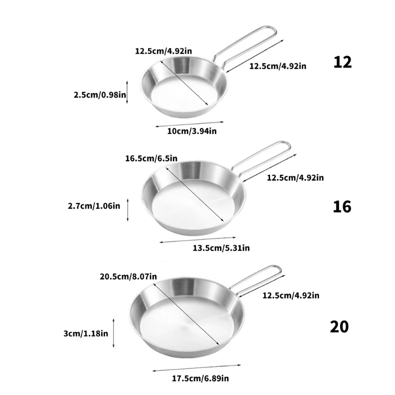 R2LD – poêles à frire antiadhésives en acier inoxydable, ustensiles cuisine à poignée pliable pour Transport facile