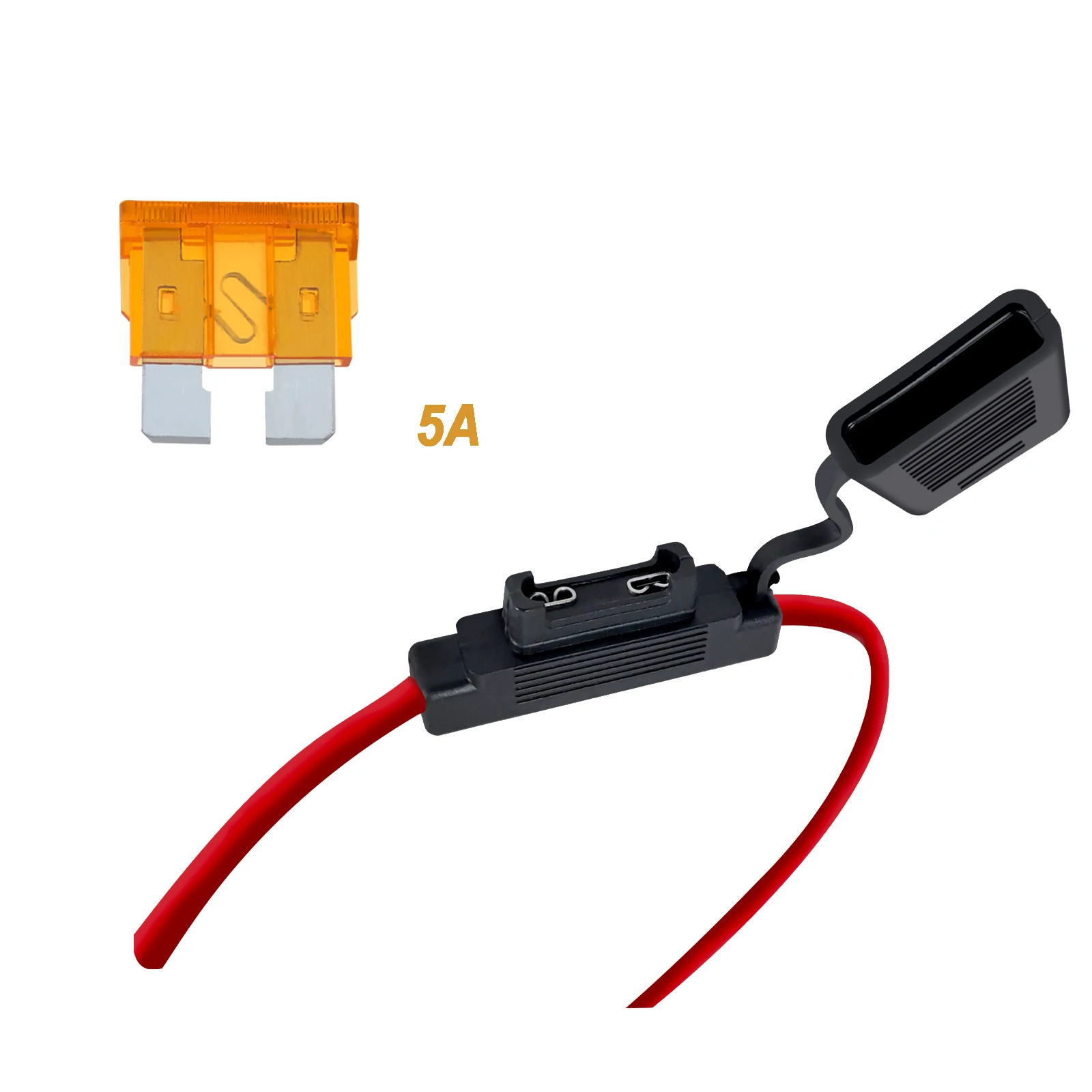 10/12/14/16/18AWG Inline-Sicherungshalter, wasserdicht, mit ATO/ATC-Flachsicherung, 5 A, 10 A, 15 A, 20 A, 30 A, 40 A, Sicherungshalter in Standardgröße