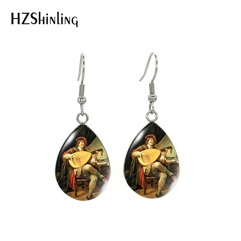 New Arrival Johannes Vermeer Paintings Fashion Tear Drop Dangle Earrings Johannes Vermeer Paintings Fish Hook Earrings