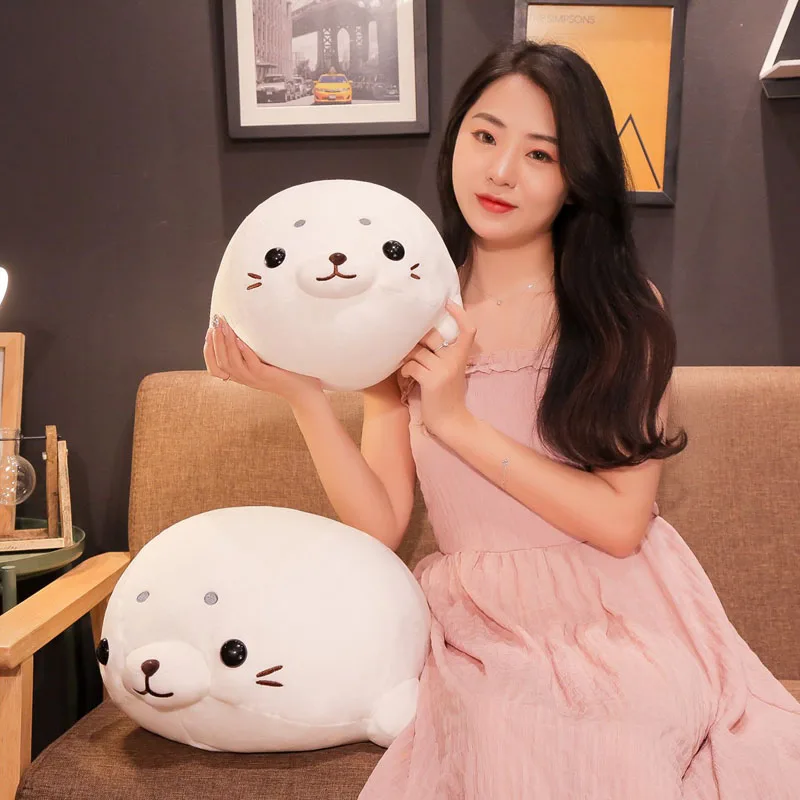 50/60CM Lovely Stuffed Animal Doll Kawaii Pillow Soft Down Cotton Lying Seal Plush Toys Home Decor Brinquedos Gift For Girls