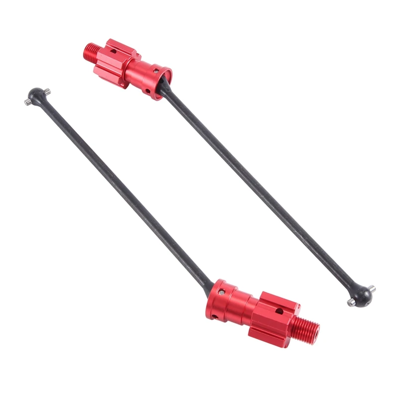 2PCS Thicker Metal Front Rear Drive Shaft Driveshaft Dogbone CVD Replacement Parts For Traxxas 1/6 XRT RC Car Upgrade Parts ,Red