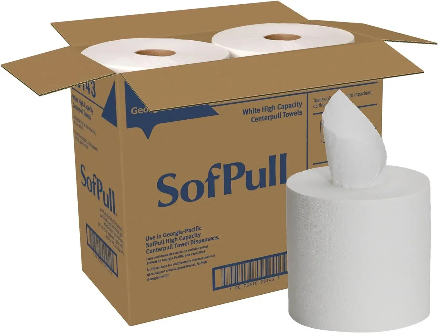 Centerpull High Capacity Paper Towels by GP PRO (Georgia-Pacific), White, 28143, 567 Sheets Per Roll, 4 Rolls Per Case