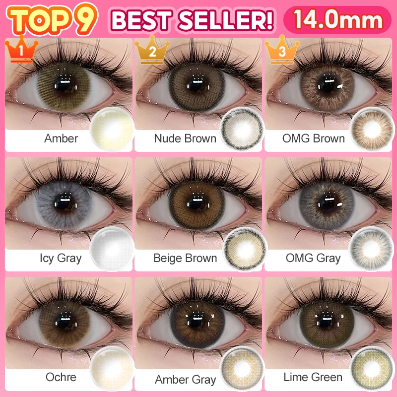 Top 9 Verkäufer 14,0mm Kleiner Durchmesser MAGISTER Queen Ocker Farbige Kontaktlinsen für Tägliches Tragen Braun/Schwarz/Grau Kontaktlinsen 6 Monate