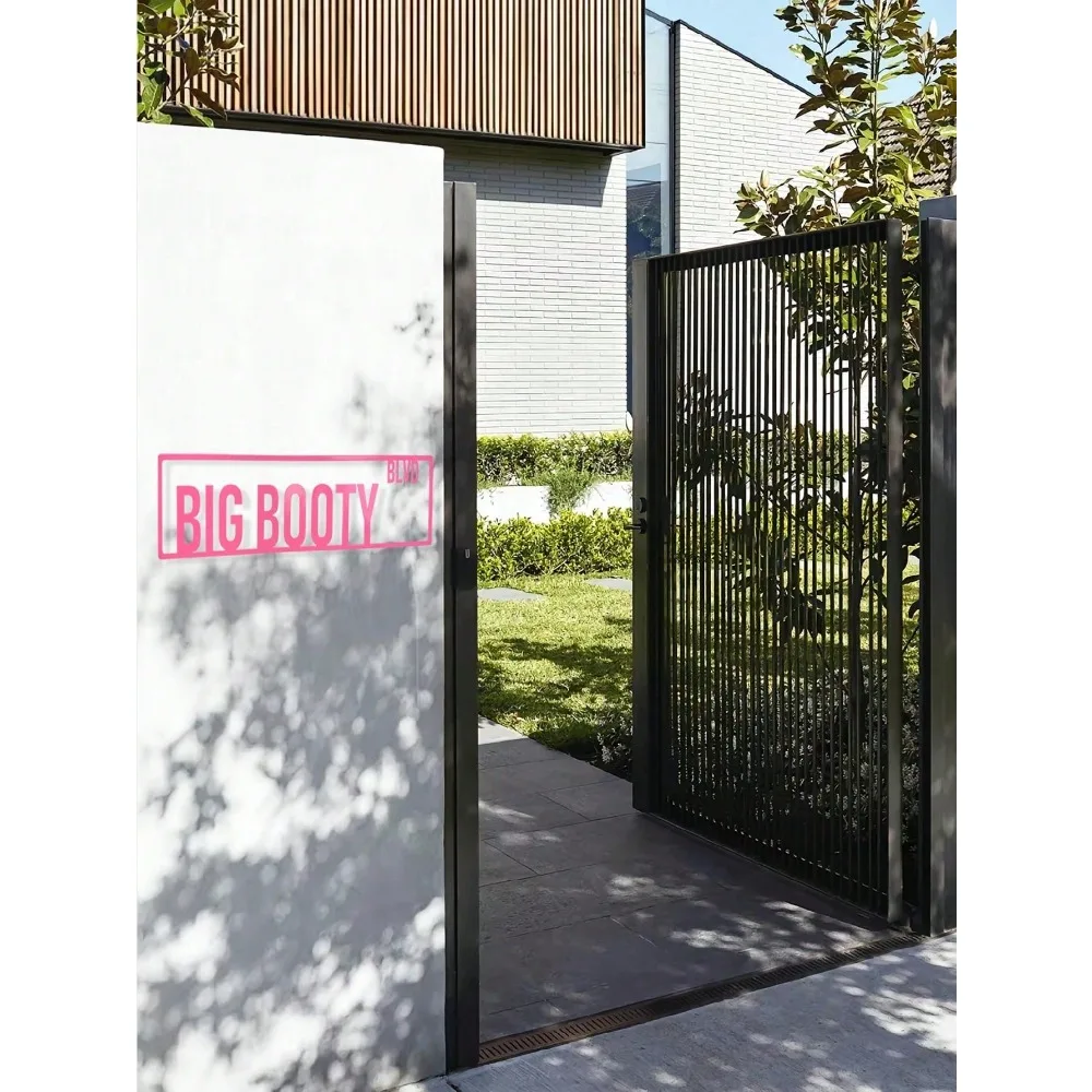 Pink Aluminum Metal House Number Sign Custom Address Plaque Decor 38x9cm