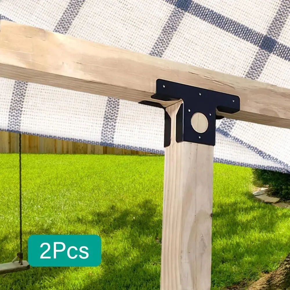 2pcs Adjustable Pergola Brackets 3-Way Corrosion Resistance Pergola Corner Frame Metal T-shaped Pergola Fixed Bracket Courtyards
