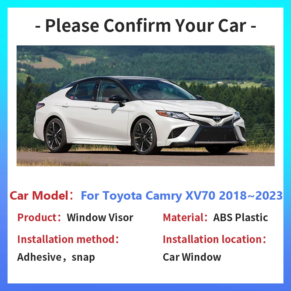 Window Visor for Toyota Camry XV70 Daihatsu Altis Sedan 2018~2023 TRD Hybrid Car Side Windows Deflector Rain Shelters Accessorie