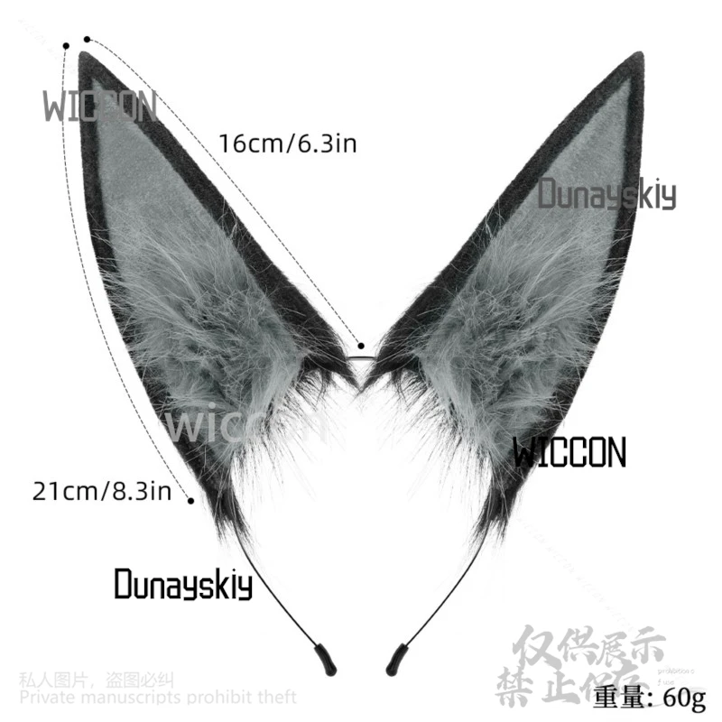 Permainan Anime Zenless Zone Zero Cosplay Hoshimi Miyabi Hiasan Kepala Telinga Rubah Serigala Kucing Berbulu Ikat Kepala Telinga Mewah Aksesori Rambut Lolita
