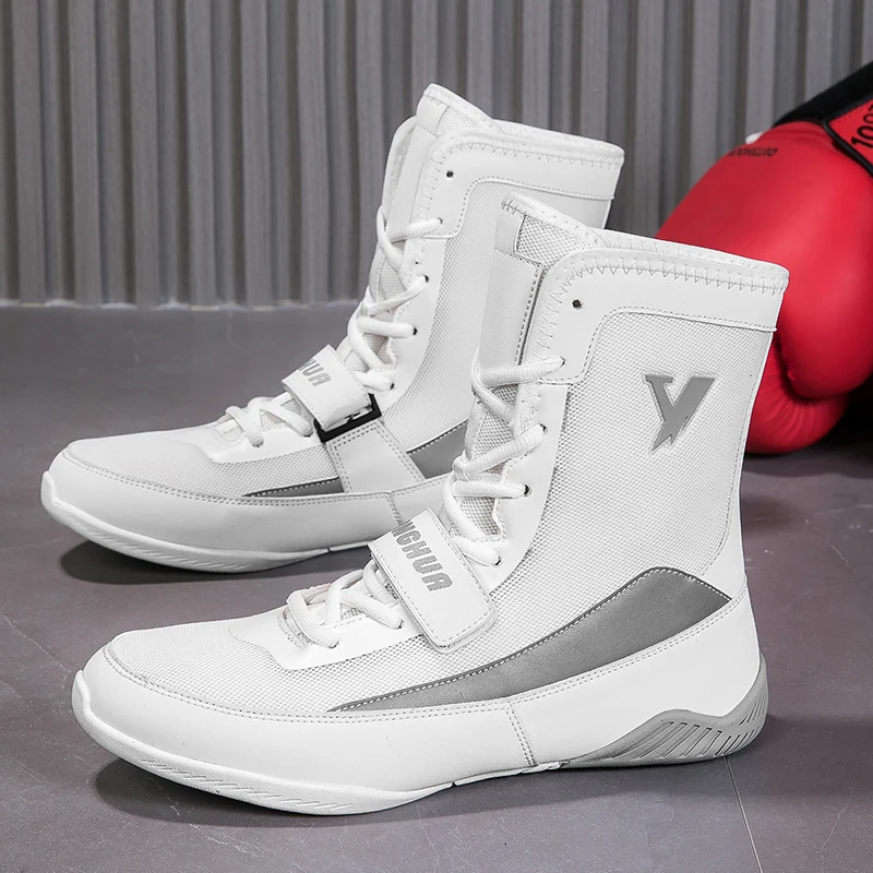 Big Size 38-47 Men Wrestling Shoes Comfortable Wrestling Sneakers Breathable Mens Boxing Training Boot High Top Combat Sneakers