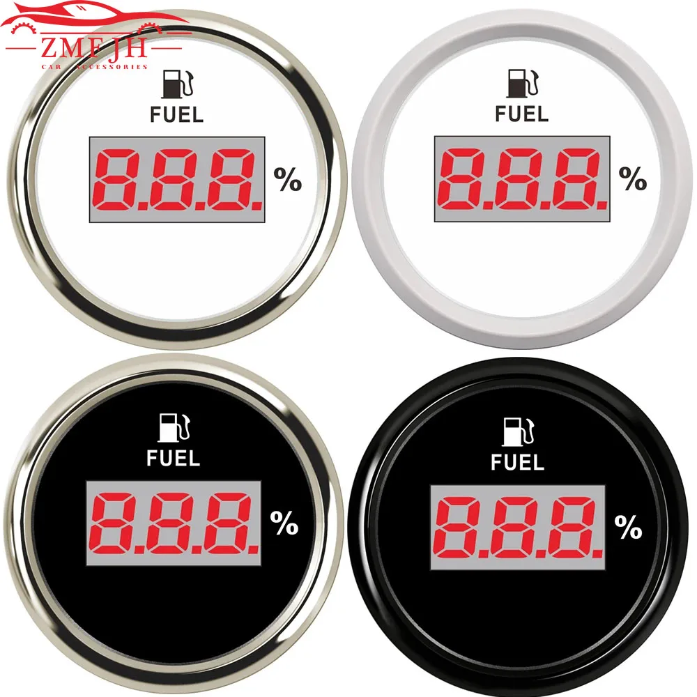 52mm Fuel Level Gauge 0-190Ohm 240-33Ohm Auto Digital Fuel Level Gauge Boat Fuel Level Gauge Marine Yacht Oil Level Indicator