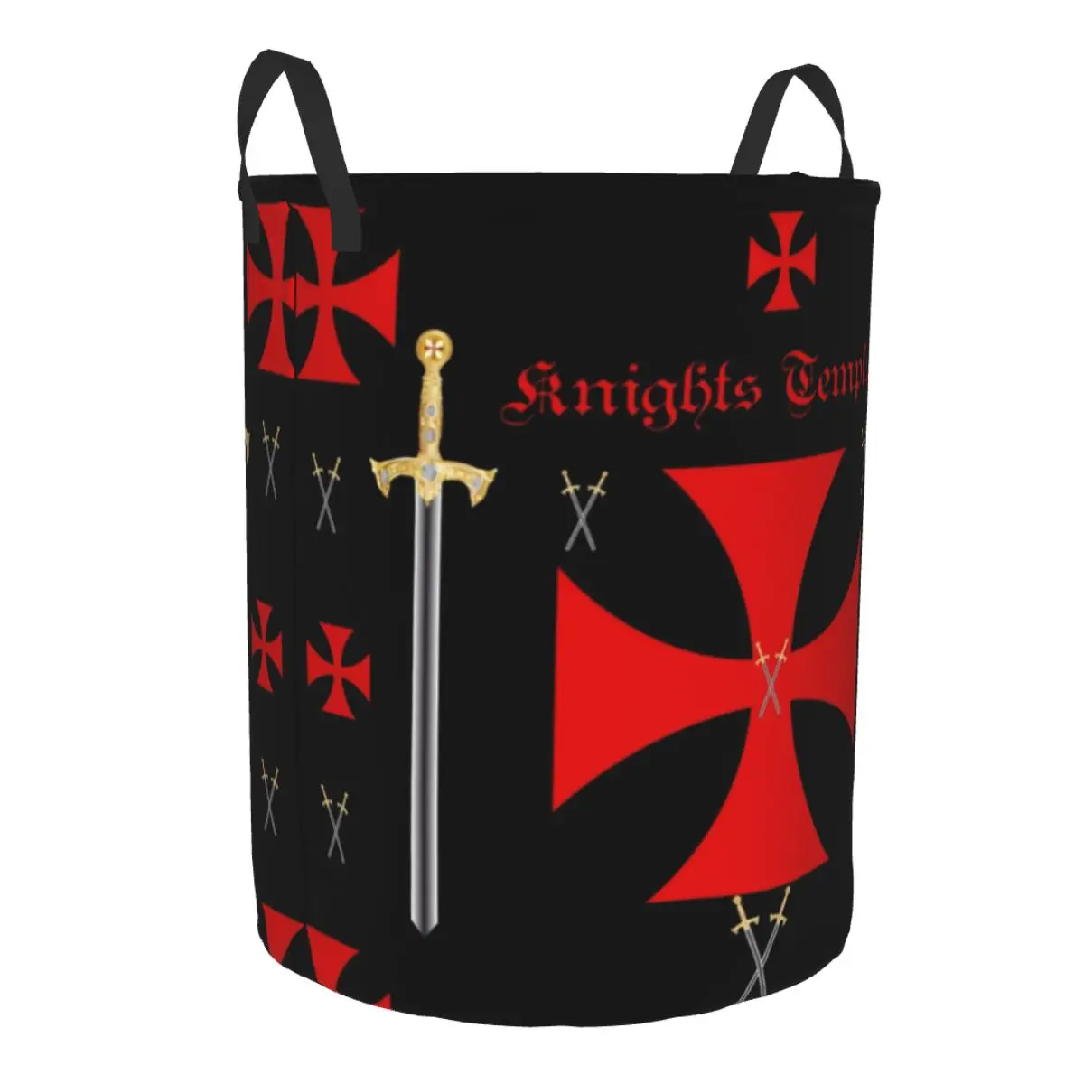 Medieval Emblem Knights Templar Laundry Hamper Large Clothes Storage Basket Ordre du Temple Cross Toy Bin Organizer for Kids